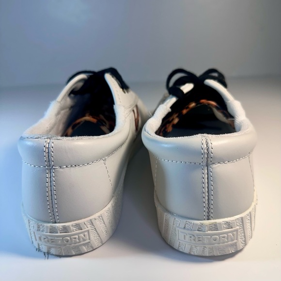 Tretorn Women’s White Leather Sneakers Leopard Logo Confort Insole Casual7 1/2 - Picture 4 of 9